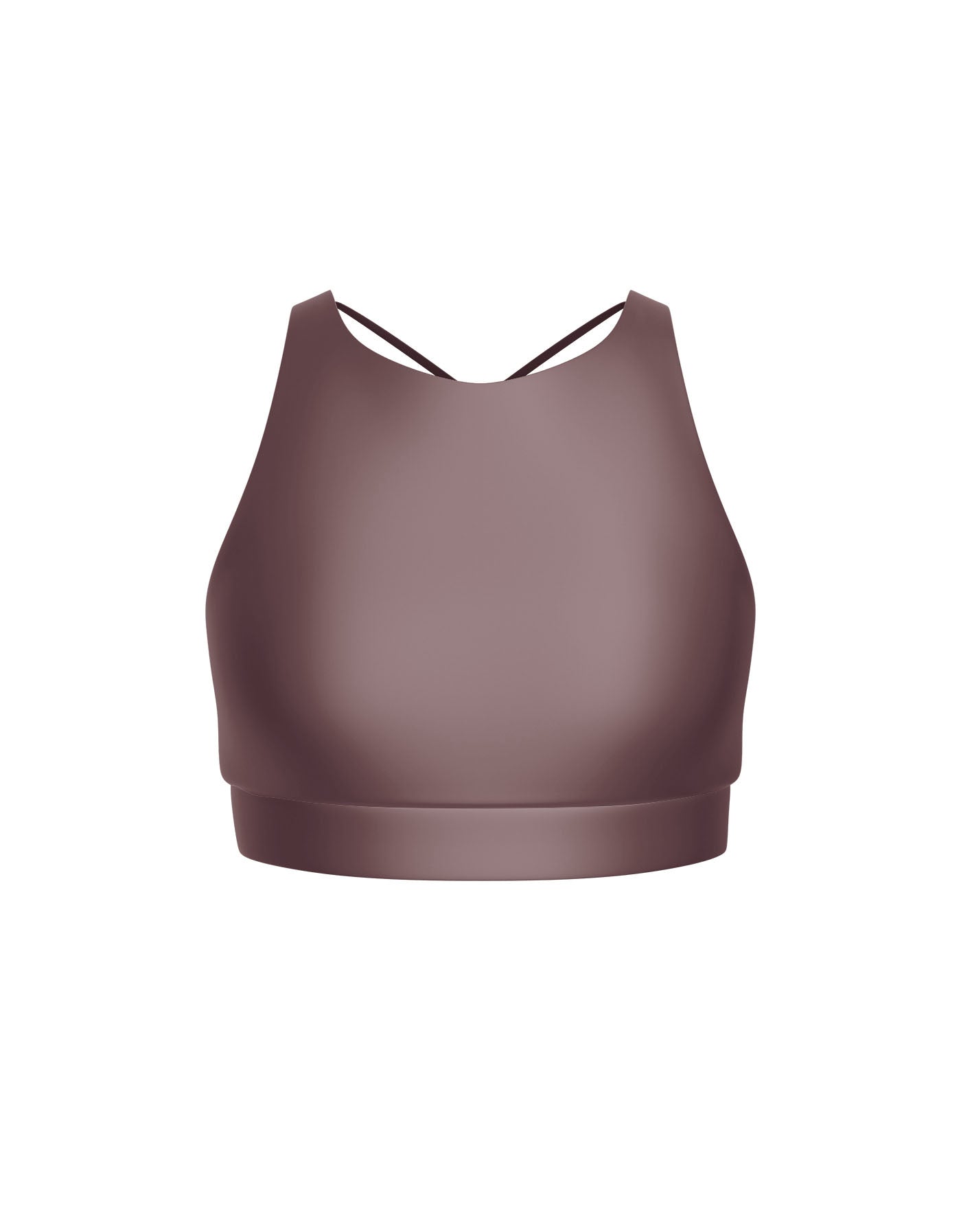 Solid Lycra High Neck Spaghetti Strap Crop
