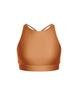 Solid Lycra High Neck Spaghetti Strap Crop