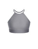 Solid Lycra Halter Binding Crop Top