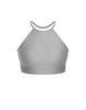 Solid Lycra Halter Binding Crop Top