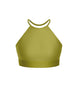 Solid Lycra Halter Binding Crop Top
