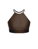 Solid Lycra Halter Binding Crop Top