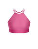 Solid Lycra Halter Binding Crop Top