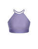 Solid Lycra Halter Binding Crop Top