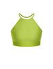 Solid Lycra Halter Binding Crop Top