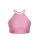 Solid Lycra Halter Binding Crop Top