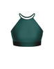 Solid Lycra Halter Binding Crop Top