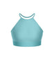 Solid Lycra Halter Binding Crop Top