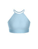 Solid Lycra Halter Binding Crop Top