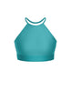 Solid Lycra Halter Binding Crop Top