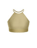 Solid Lycra Halter Binding Crop Top