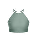 Solid Lycra Halter Binding Crop Top