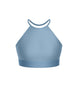 Solid Lycra Halter Binding Crop Top