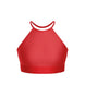 Solid Lycra Halter Binding Crop Top