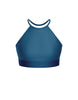 Solid Lycra Halter Binding Crop Top