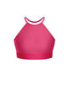 Solid Lycra Halter Binding Crop Top