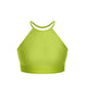 Solid Lycra Halter Binding Crop Top