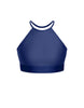 Solid Lycra Halter Binding Crop Top