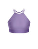 Solid Lycra Halter Binding Crop Top