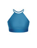 Solid Lycra Halter Binding Crop Top