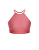 Solid Lycra Halter Binding Crop Top