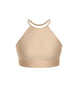 Solid Lycra Halter Binding Crop Top