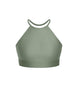 Solid Lycra Halter Binding Crop Top