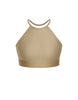 Solid Lycra Halter Binding Crop Top