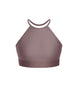 Solid Lycra Halter Binding Crop Top