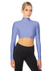 Solid Lycra LS Tneck Triangle Back Crop Top