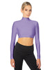 Solid Lycra LS Tneck Triangle Back Crop Top