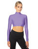 Solid Lycra LS Tneck Triangle Back Crop Top