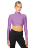 Solid Lycra LS Tneck Triangle Back Crop Top