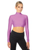 Solid Lycra LS Tneck Triangle Back Crop Top