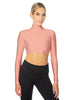 Solid Lycra LS Tneck Triangle Back Crop Top
