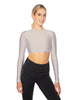 Solid Lycra LS Keyhole Back Crop Top