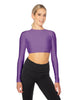 Solid Lycra LS Keyhole Back Crop Top