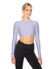 Solid Lycra LS Keyhole Back Crop Top