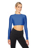 Solid Lycra LS Keyhole Back Crop Top
