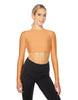 Solid Lycra LS Keyhole Back Crop Top
