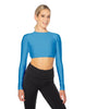 Solid Lycra LS Keyhole Back Crop Top
