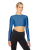 Solid Lycra LS Keyhole Back Crop Top