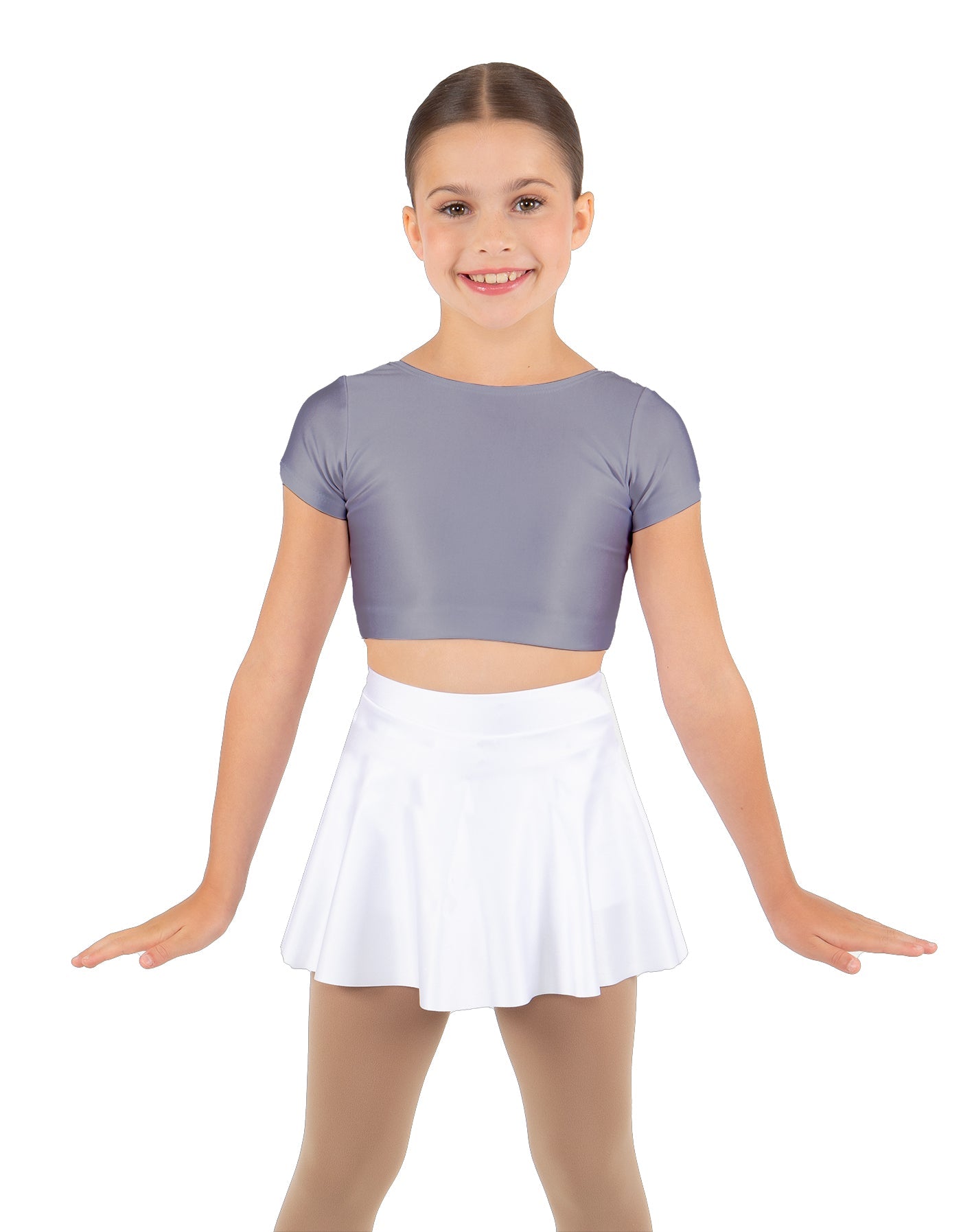 Solid Lycra Cap Sleeve Crop Top