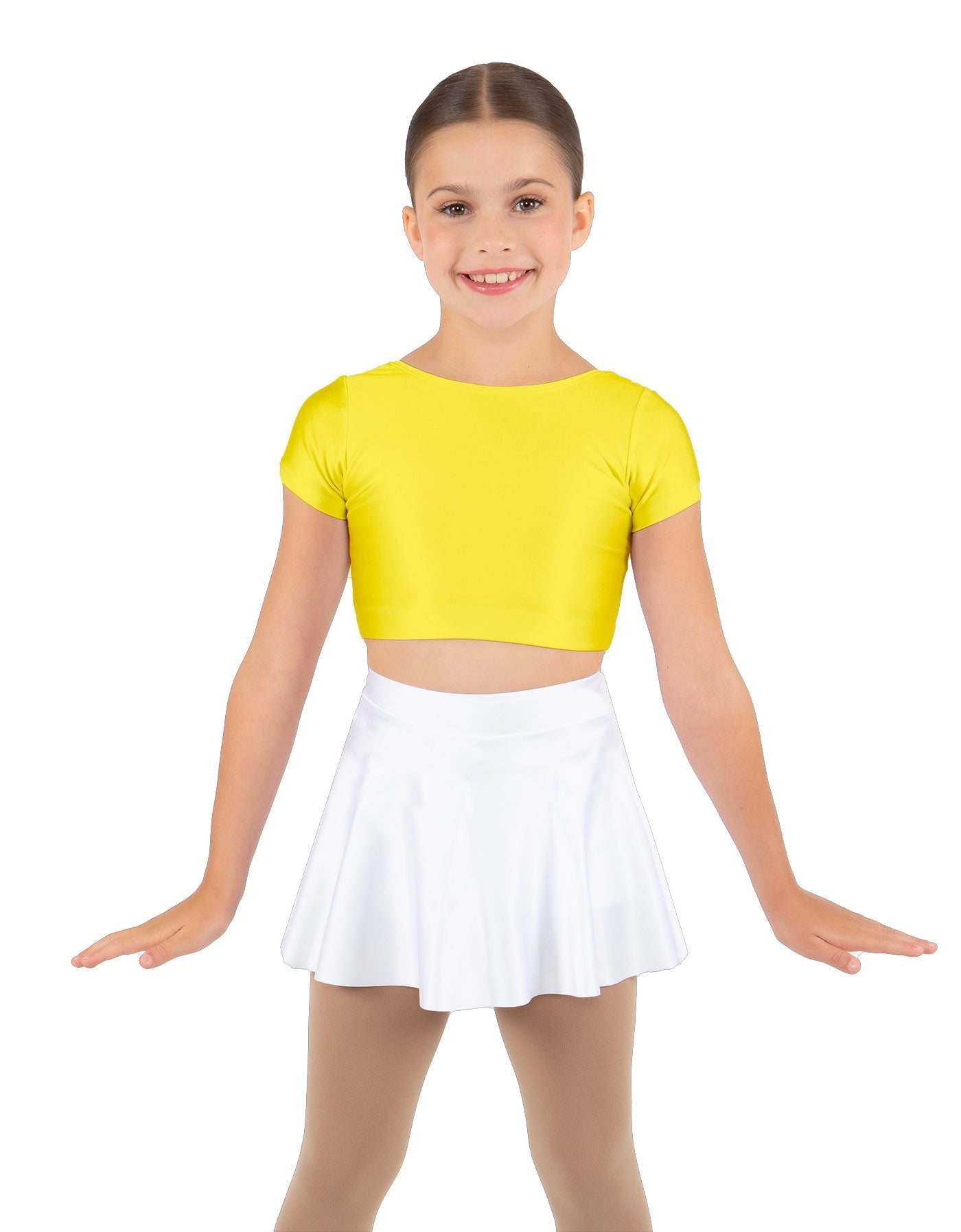 Solid Lycra Cap Sleeve Crop Top