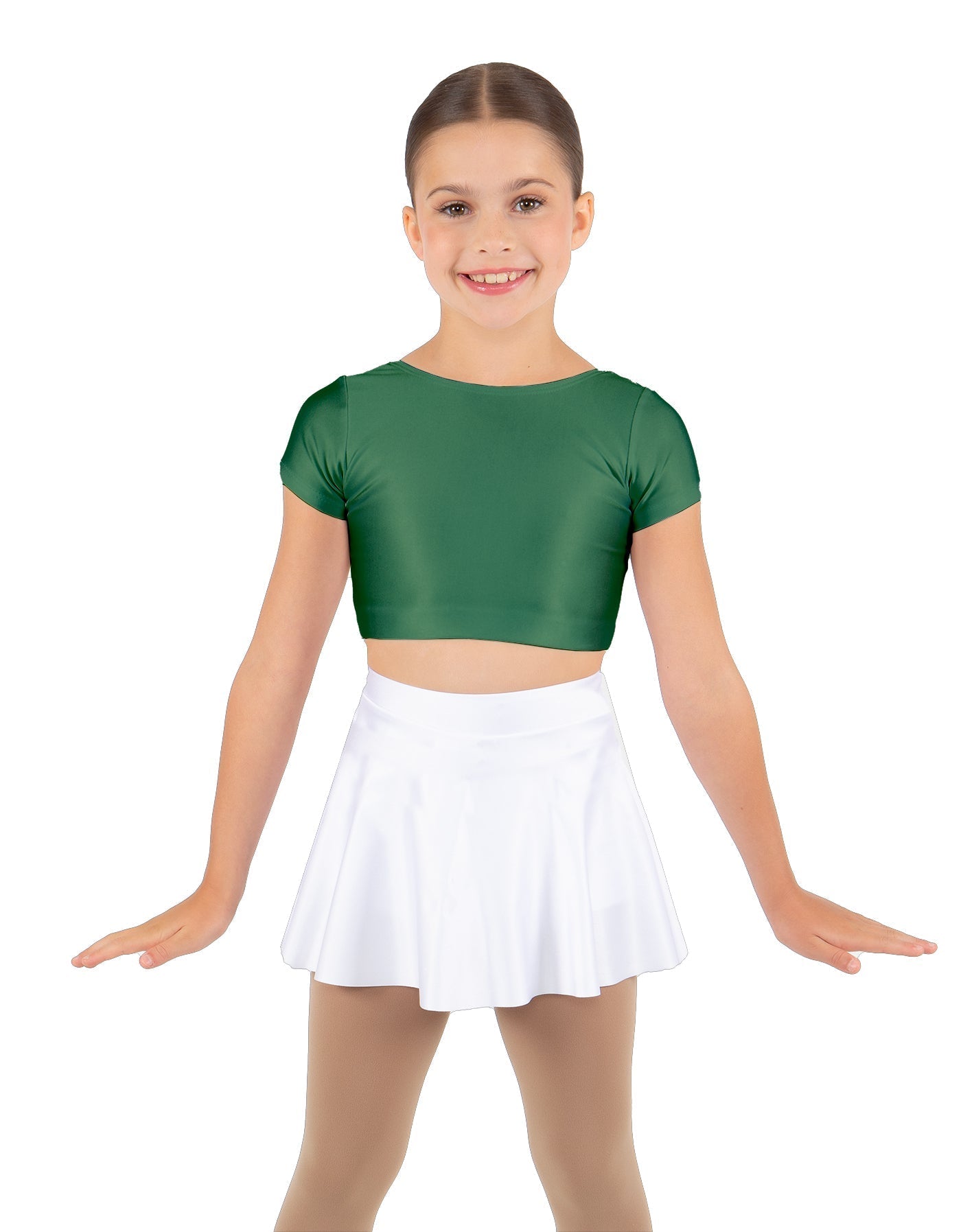 Solid Lycra Cap Sleeve Crop Top