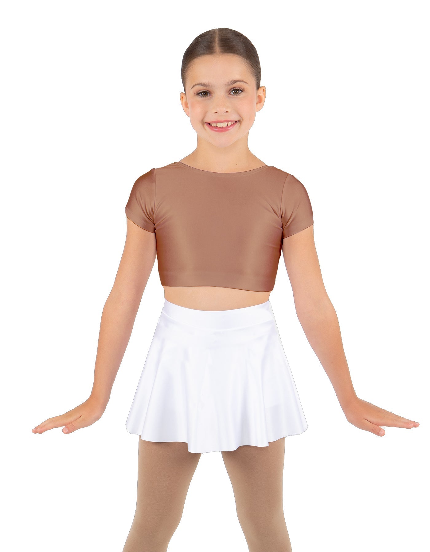 Solid Lycra Cap Sleeve Crop Top