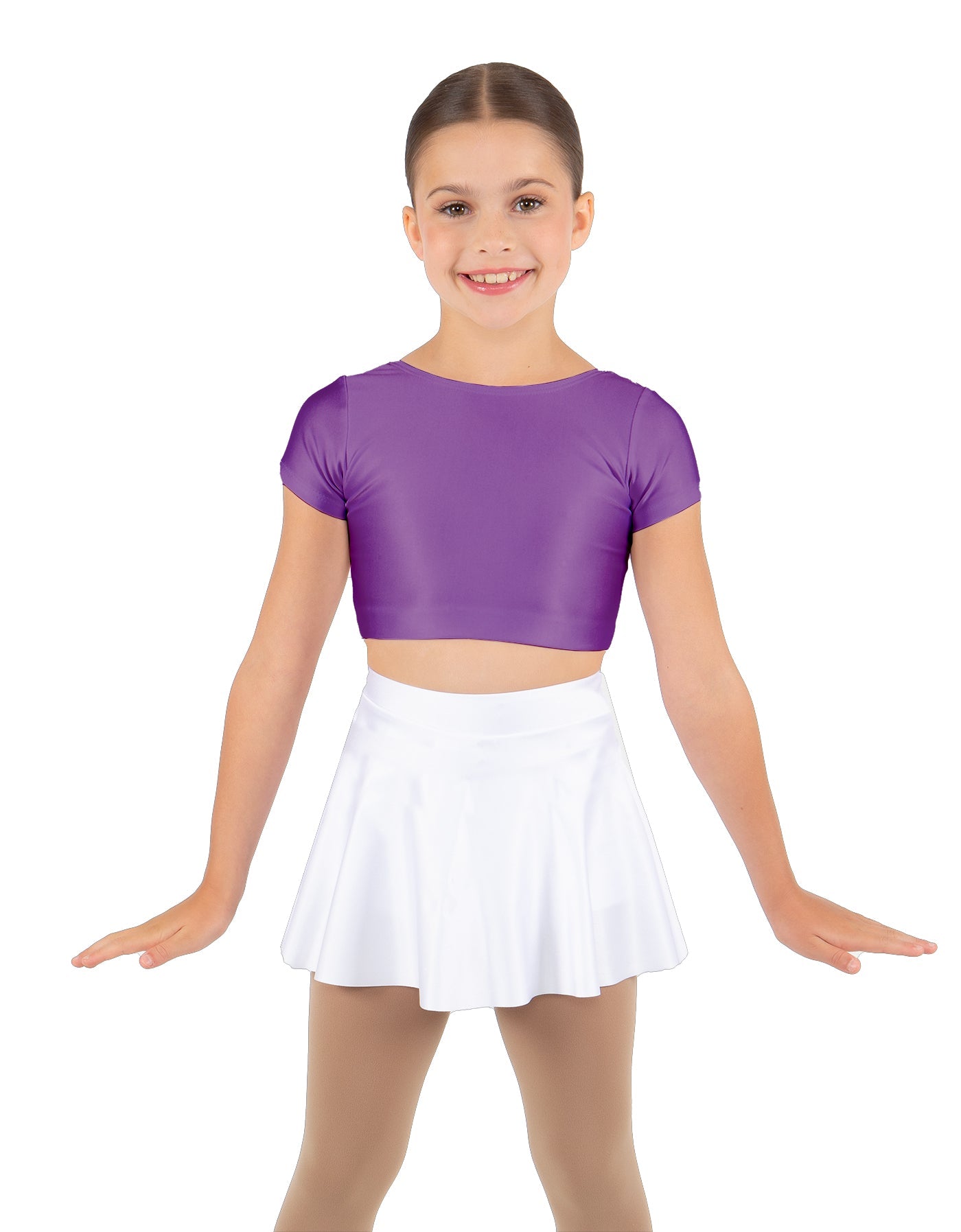Solid Lycra Cap Sleeve Crop Top