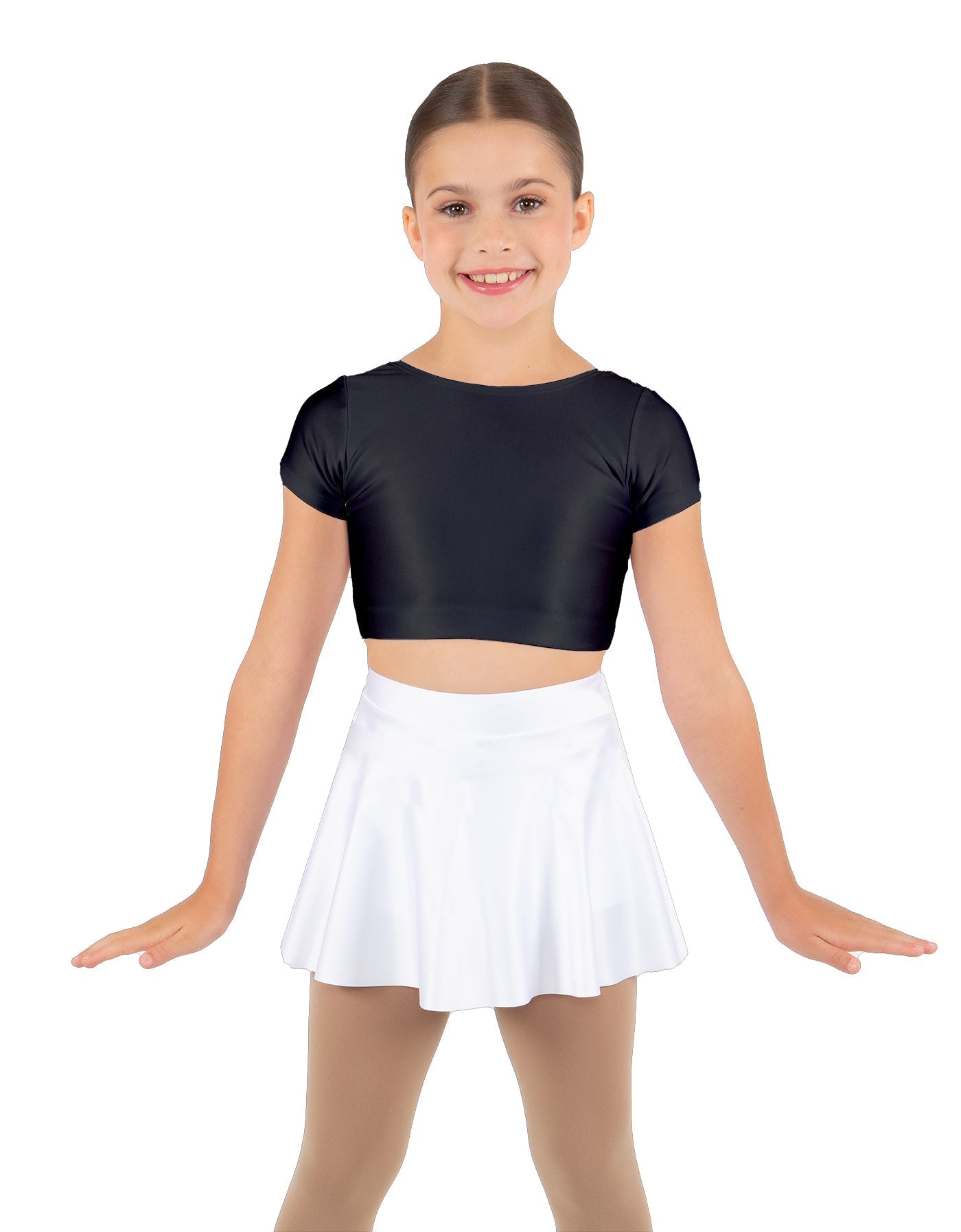 Solid Lycra Cap Sleeve Crop Top