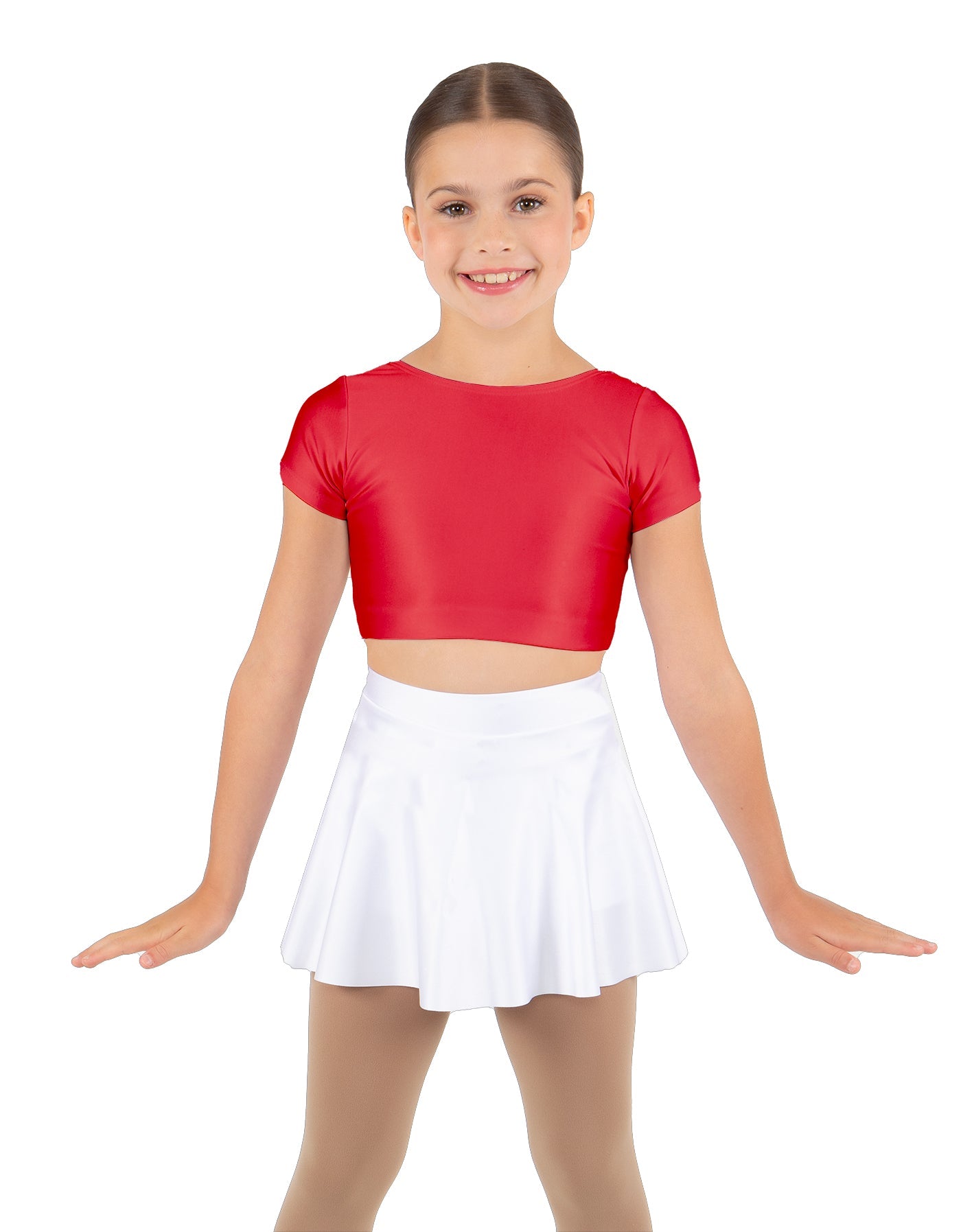 Solid Lycra Cap Sleeve Crop Top