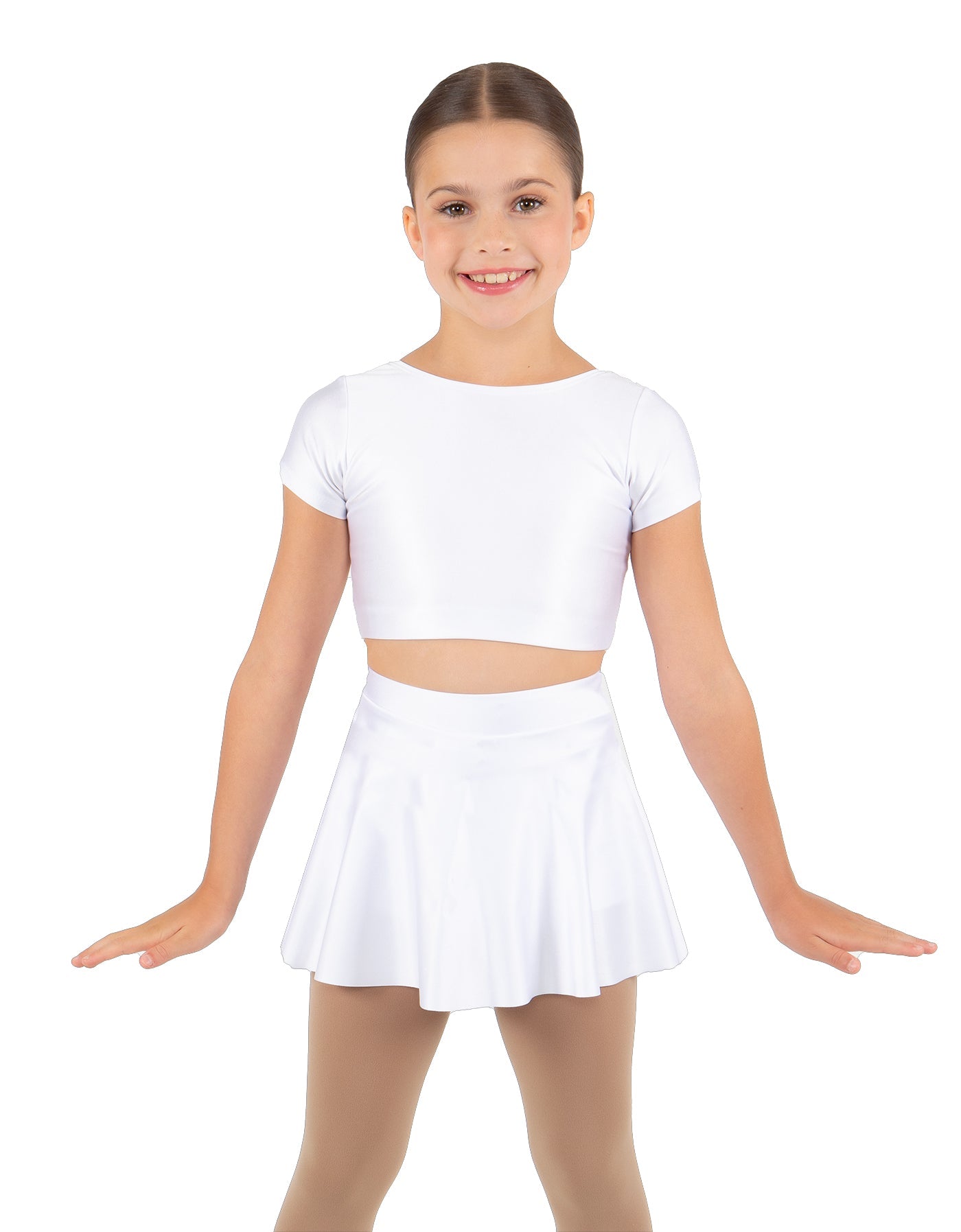 Solid Lycra Cap Sleeve Crop Top